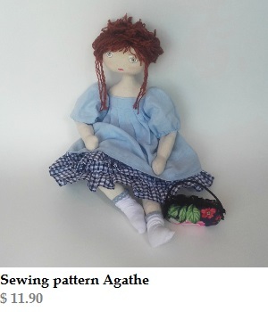 Rag doll sewing pattern - Agathe
