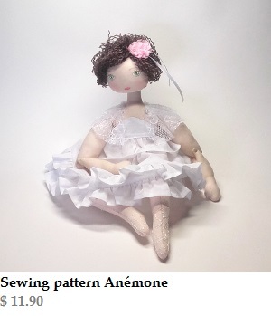 Rag doll sewing pattern - Anémone