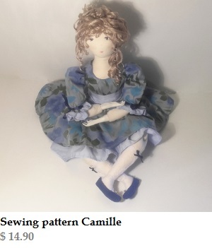 Rag doll sewing pattern - Camille