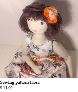 Rag doll sewing pattern - Flora